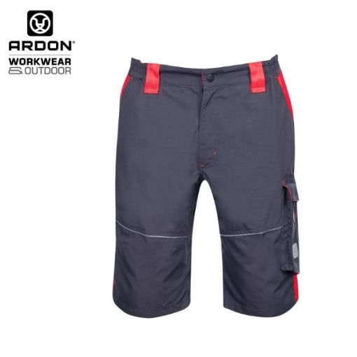 Slika Radne hlače kratke ARDON®NEON sivo-crvene